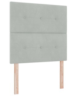 Led ágytámla led szalagokkal világosszürke 80 cm bársony