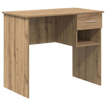 Asztal fiókkal polcokkal artisan tölgy 90 x 49 x 75 cm faanyag