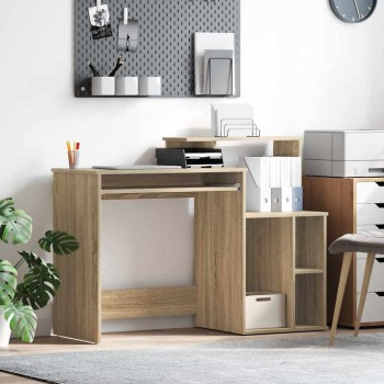 Asztal fiókkal sonoma tölgy 120,5 x 44 x 88,5 cm faanyag