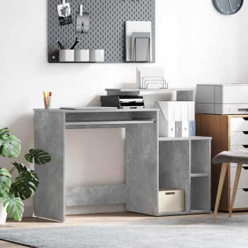 Asztal fiókkal beton szürke 120,5 x 44 x 88,5 cm faanyag