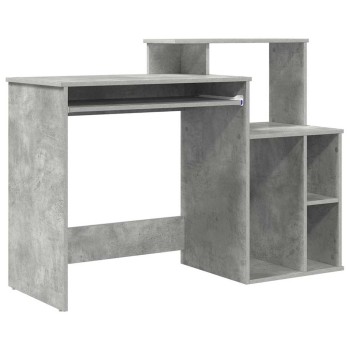 Asztal fiókkal beton szürke 120,5 x 44 x 88,5 cm faanyag