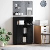 Asztal polcokkal fekete tölgy 71.5 x 31.5 x 106.5 cm faanyag