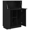 Asztal polcokkal fekete tölgy 71.5 x 31.5 x 106.5 cm faanyag