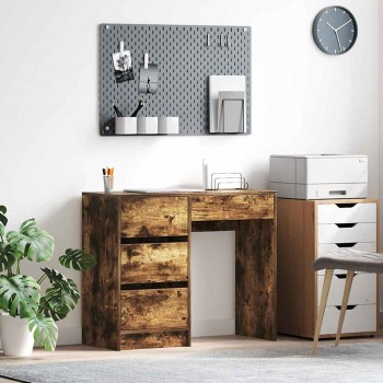 Asztal fiókkal füstölt tölgy 90 x 37.5 x 75 cm faanyag