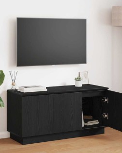 Tv szekrény fekete tölgy 100 x 38 x 49 cm faanyag