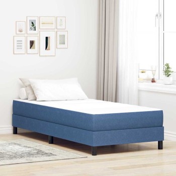 Ágy matrac matracmal kék 100 x 200 cm szövet