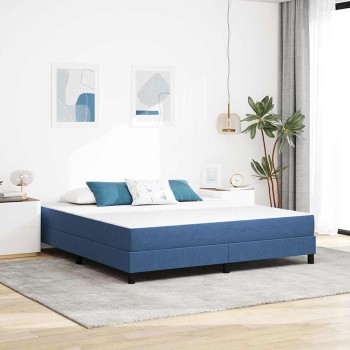 Ágy matrac matracmal kék 180 x 200 cm szövet