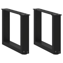 2 db fekete acél dohányzóasztal lábak u-alakú 40x(30-31) cm