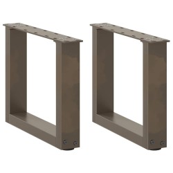 Kávéasztal lábak u-alakú 2 db natúr acél 40x(30-31) cm acél