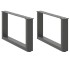 2 db antracit acél dohányzóasztal lábak u-alakú 60x(30-31) cm