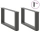 2 db antracit acél dohányzóasztal lábak u-alakú 60x(30-31) cm