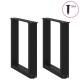 2 db acél fekete dohányzóasztal lábak u-alakú 28x(42-43) cm