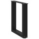 2 db acél fekete dohányzóasztal lábak u-alakú 28x(42-43) cm