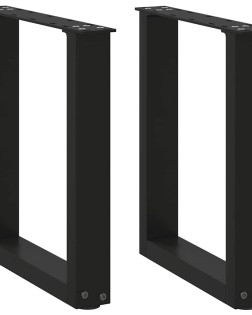 2 db fekete, u alakú acél dohányzóasztal láb 38x(42-43) cm