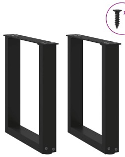 2 db fekete, u alakú acél dohányzóasztal láb 38x(42-43) cm
