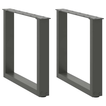 2 db antracitszürke, u alakú acél dohányzóasztal láb 50 x (42-43) cm