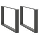2 db antracit acél dohányzóasztal lábak u-alakú 60x(42-43) cm