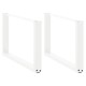 2 db fehér acél dohányzóasztal lábak u-alakú 70x(42-43) cm 2 db fehér acél dohányzóasztal lábak u-alakú 70x(42-43) cm