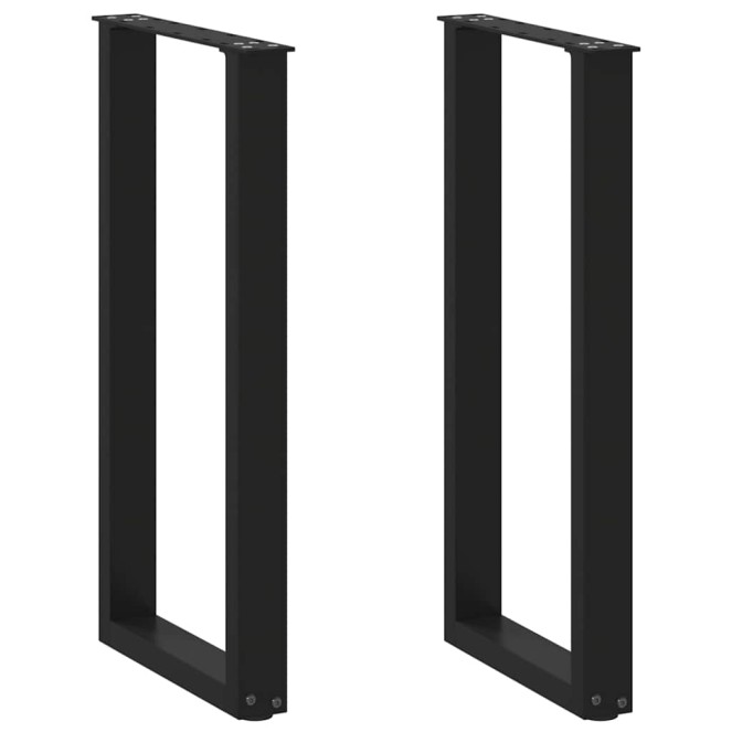 2 db fekete, u alakú acél konzolasztal láb 38 x (72-73) cm