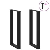 2 db fekete, u alakú acél konzolasztal láb 38 x (72-73) cm
