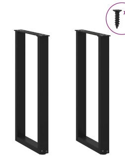 2 db fekete, u alakú acél konzolasztal láb 38 x (72-73) cm