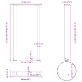 2 db fekete, u alakú acél konzolasztal láb 38 x (72-73) cm