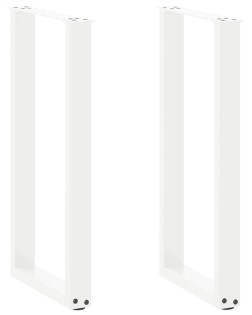 2 db fehér, u alakú acél konzolasztal láb 38x(72-73) cm