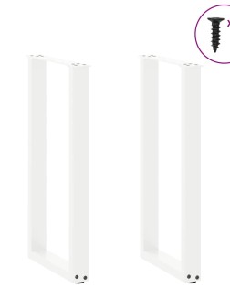 2 db fehér, u alakú acél konzolasztal láb 38x(72-73) cm