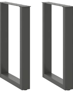 2 db antracitszürke, u alakú acél étkezőasztal láb 50 x (72-73) cm