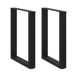 2 db fekete acél dohányzóasztal lábak u-alakú 60x(72-73) cm