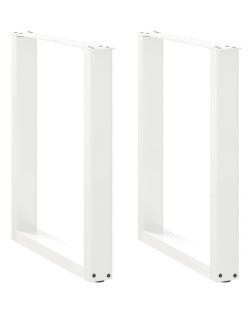 2 db u alakú étkezőasztal láb fehér 70 x (72-73) cm acél étkezőasztal láb