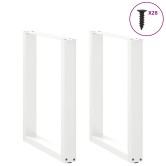 2 db u alakú étkezőasztal láb fehér 70 x (72-73) cm acél étkezőasztal láb