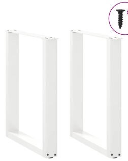 2 db u alakú étkezőasztal láb fehér 70 x (72-73) cm acél étkezőasztal láb