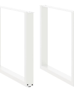 2 db u alakú étkezőasztal láb fehér 80 x (72-73) cm acél étkezőasztal láb