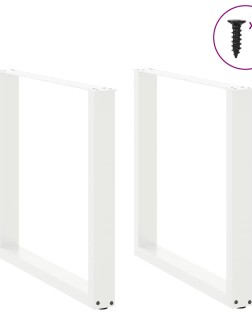 2 db u alakú étkezőasztal láb fehér 80 x (72-73) cm acél étkezőasztal láb