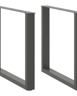 2 db antracitszürke, u alakú acél étkezőasztal láb 80 x (72-73) cm