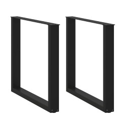 2 db fekete acél dohányzóasztal lábak u-alakú 90x(72-73) cm
