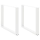 2 db fehér acél dohányzóasztal lábak u-alakú 100x(72-73) cm