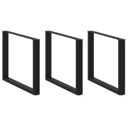 2 db fekete acél dohányzóasztal lábak u-alakú 100x(72-73) cm