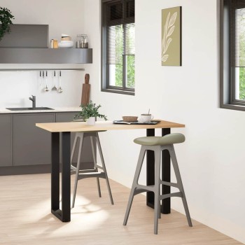 2 db fekete u-alakú acél bárasztalláb 50x(90-91) cm