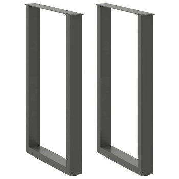 2 db antracitszürke, u alakú acél bárasztalláb 60x(90-91) cm