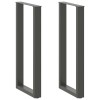 2 db antracitszürke u-alakú acél bárasztalláb 40x(100-101) cm