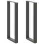 2 db antracitszürke u-alakú acél bárasztalláb 40x(100-101) cm