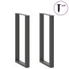 2 db antracitszürke u-alakú acél bárasztalláb 40x(100-101) cm
