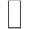 2 db antracitszürke u-alakú acél bárasztalláb 40x(100-101) cm