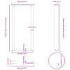 2 db antracitszürke u-alakú acél bárasztalláb 40x(100-101) cm