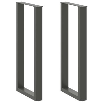2 db antracitszürke u-alakú acél bárasztalláb 50x(100-101) cm