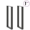 2 db antracitszürke u-alakú acél bárasztalláb 50x(100-101) cm