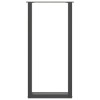 2 db antracitszürke u-alakú acél bárasztalláb 50x(100-101) cm