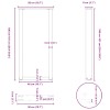 2 db antracitszürke u-alakú acél bárasztalláb 50x(100-101) cm